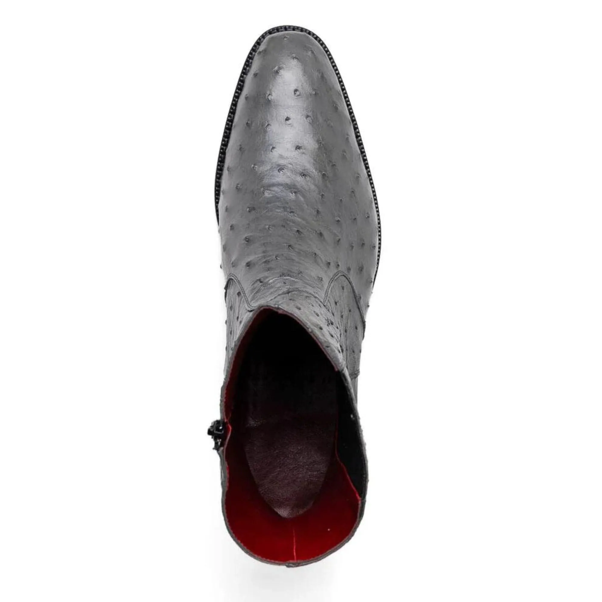 Handmade Custom Gray Leather Ankle Boots For Men