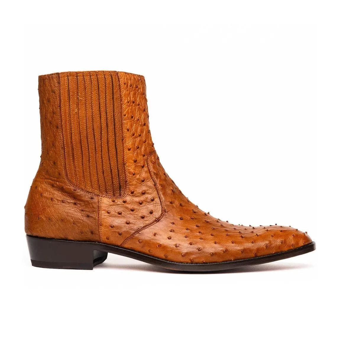 Handmade Custom Gray Leather Ankle Boots For Men
