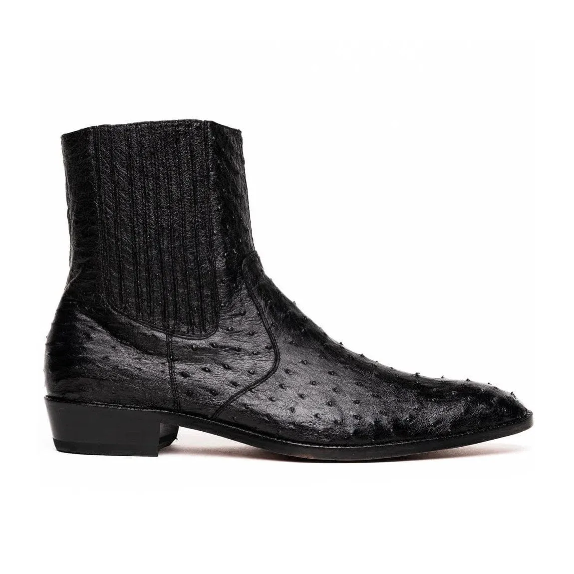 Handmade Custom Gray Leather Ankle Boots For Men