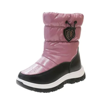 Insulated Snow Boots for Kids Waterroof Winter Comfortable Mid Calf Thicken Warm Outdoor Hiking Girl Boots Size 5