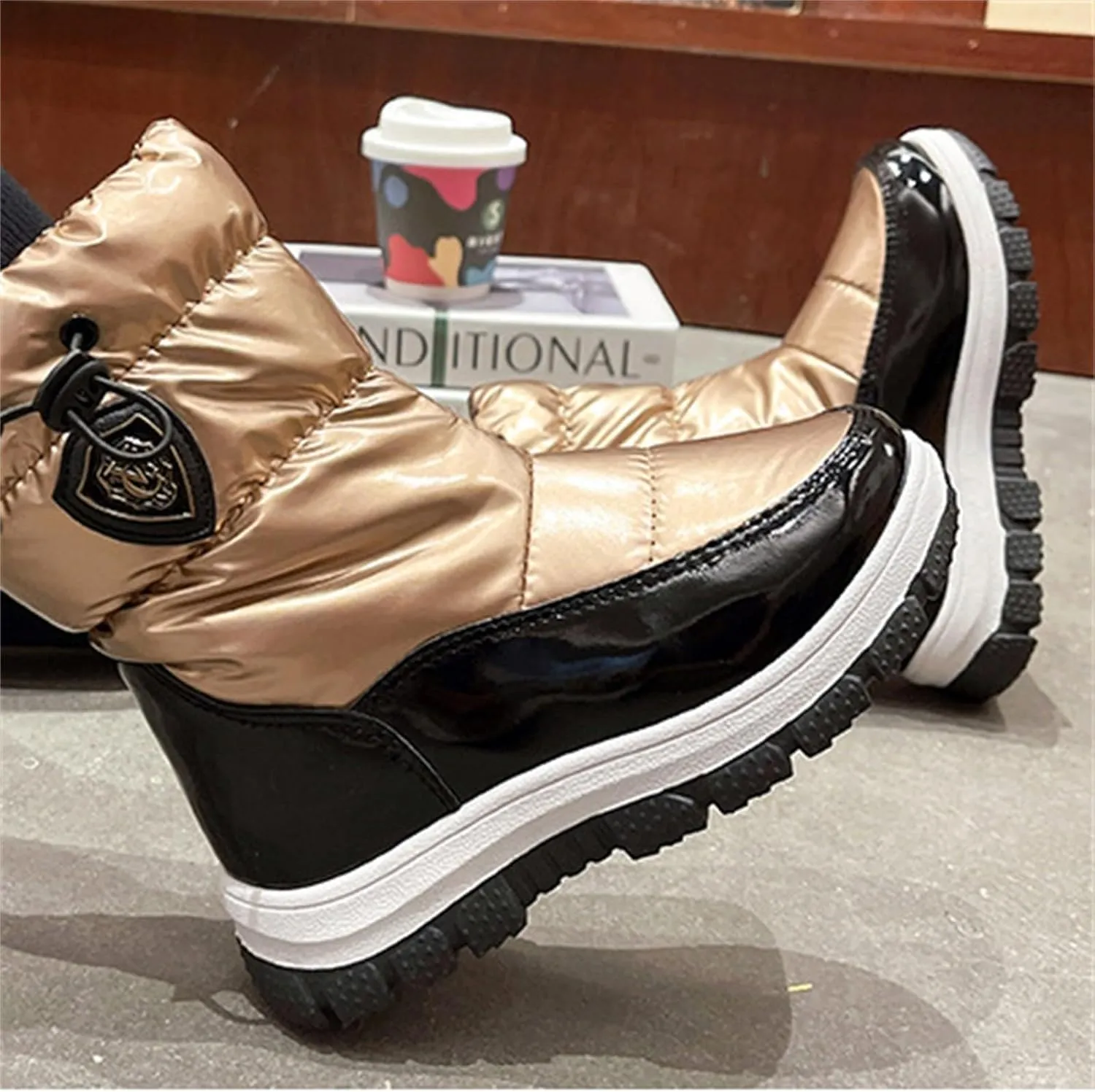 Insulated Snow Boots for Kids Waterroof Winter Comfortable Mid Calf Thicken Warm Outdoor Hiking Girl Boots Size 5