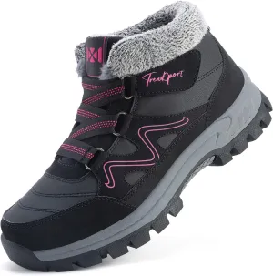 MAIZUN Womens Winter Snow Boots Fur Lined Warm Hiking Ankle Boots Outdoor Trekking Walking Shoes