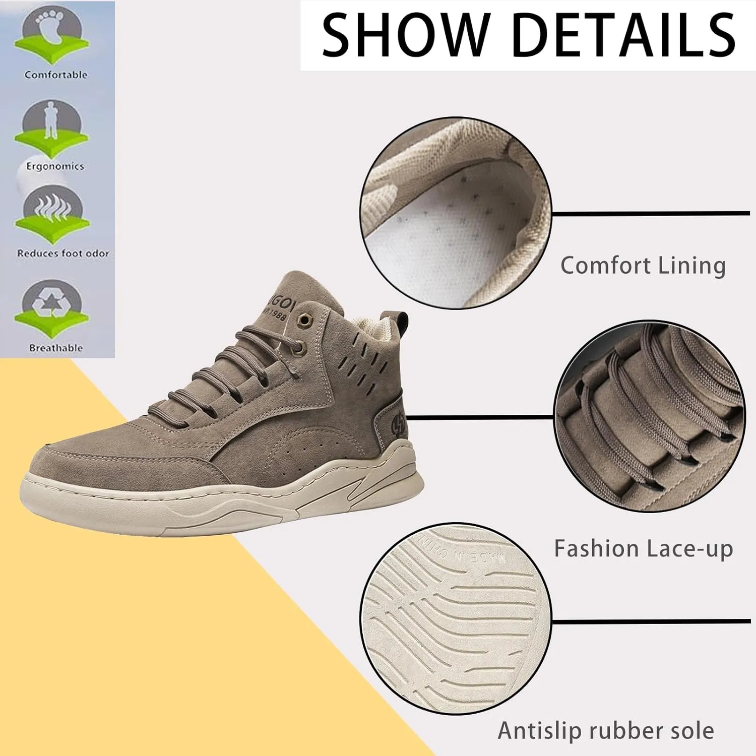 Men's Winter Hiking Boots Retro Round Toe Lace-up Plush Lining Warm Snow Boots Outdoor Non-Slip Trekking Walking Booties