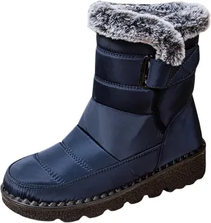 Rain Cloth Water Proof Insulated Boots for Men Plus Velvet Warm Mid Calf Boots Thick Bottom Non Snow Work Shoes for Men