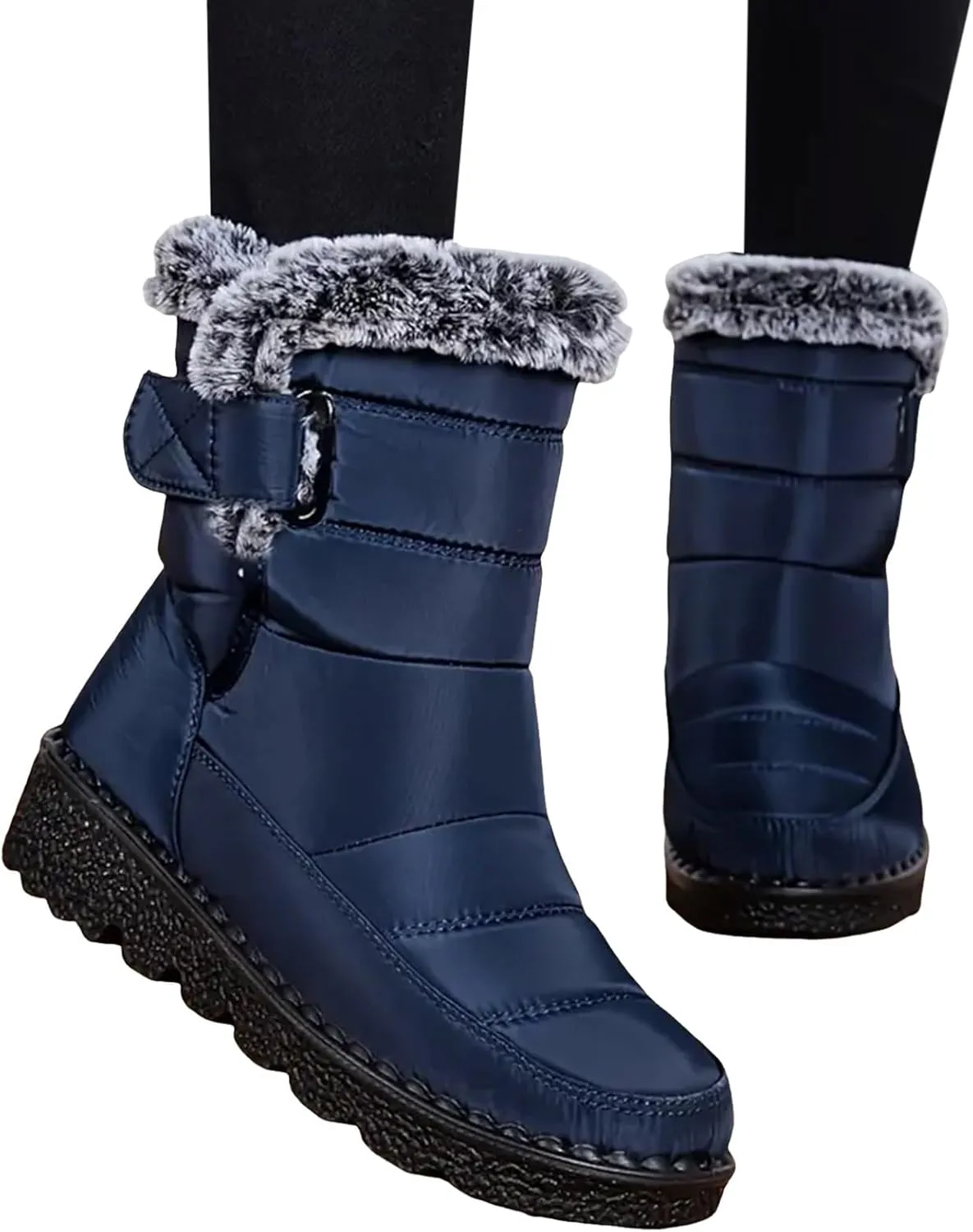 Rain Cloth Water Proof Insulated Boots for Men Plus Velvet Warm Mid Calf Boots Thick Bottom Non Snow Work Shoes for Men