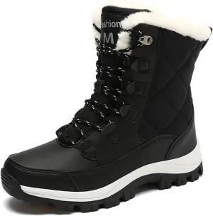 Snow Boots for Women Mid Calf Boots Large Size Snow Boots Outdoor Travel Thickened High Cotton Shoes Mid Calf Boots