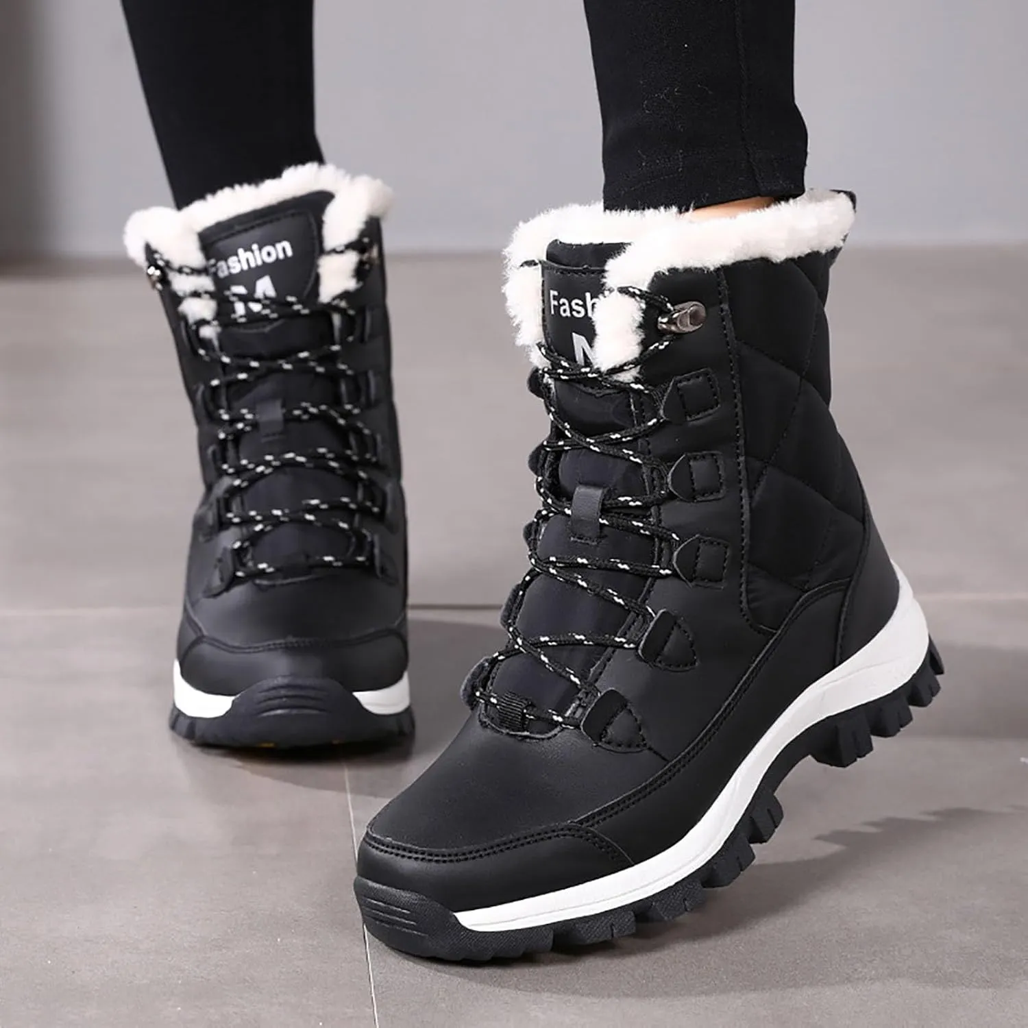 Snow Boots for Women Mid Calf Boots Large Size Snow Boots Outdoor Travel Thickened High Cotton Shoes Mid Calf Boots