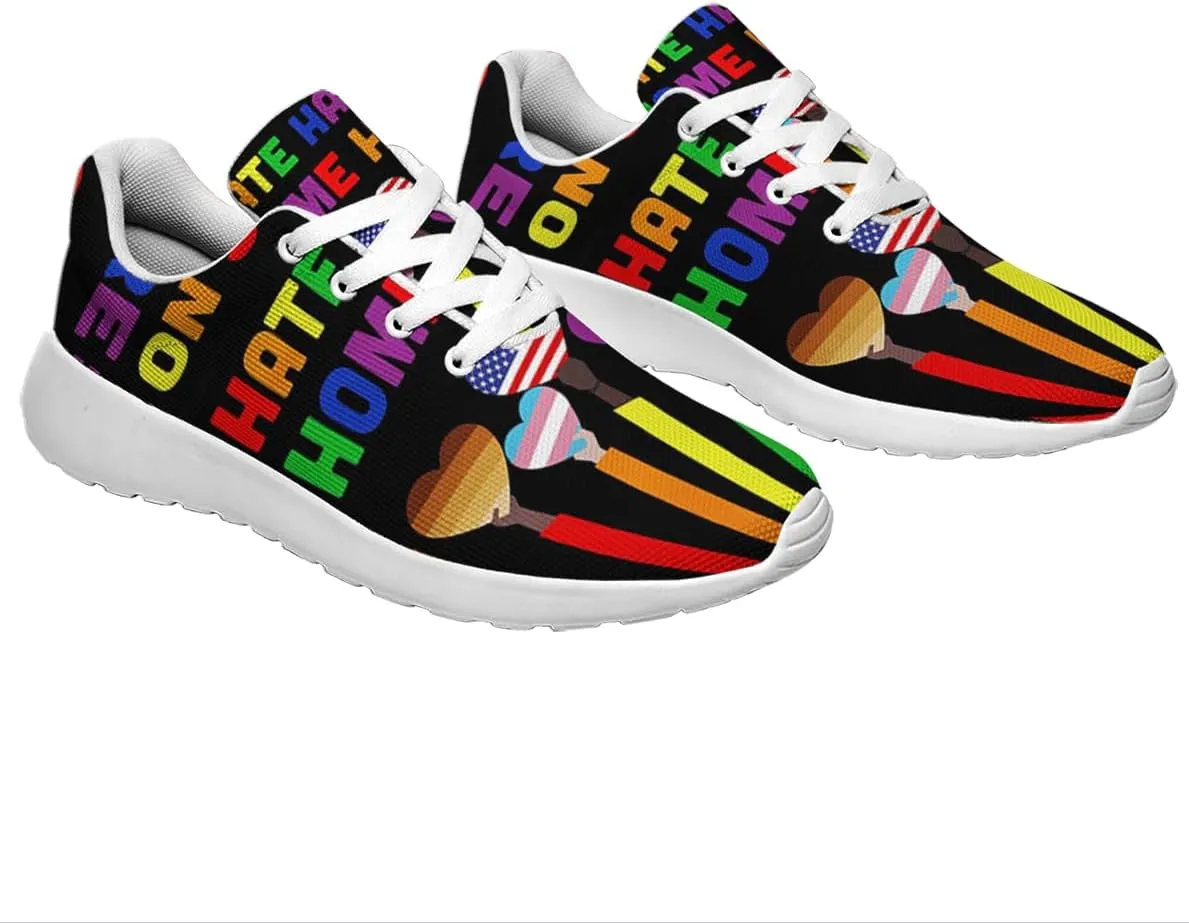 Sonzj-II Hate Has No Home Here LGBT Shoes Women Men Sports Trainers Low Top Anti-Slip Lace Up Trail Sneakers