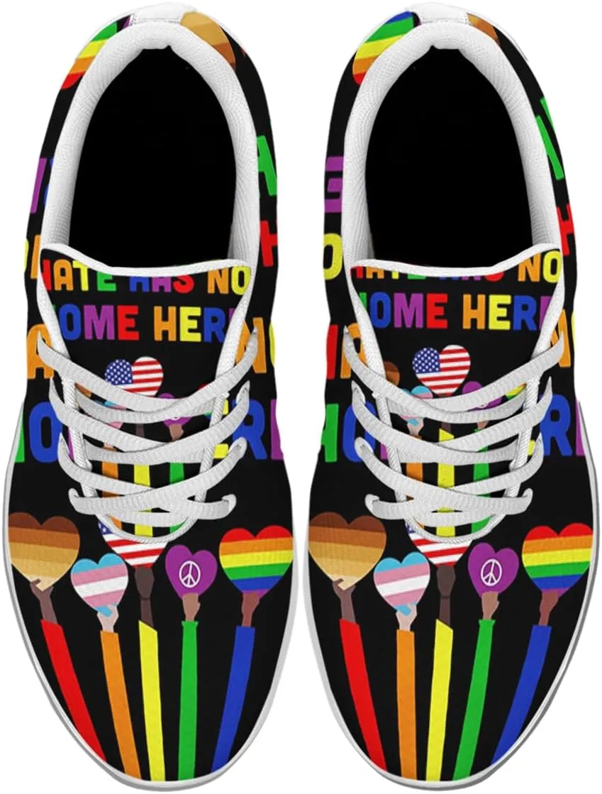 Sonzj-II Hate Has No Home Here LGBT Shoes Women Men Sports Trainers Low Top Anti-Slip Lace Up Trail Sneakers