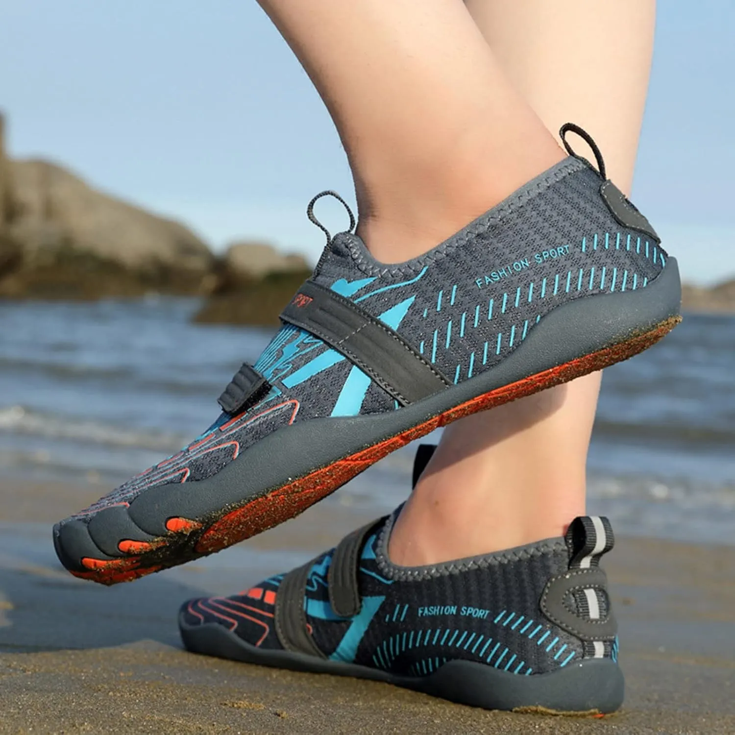 Womens Indoor Fitness Yoga Shoes Mens Outdoor Barefoot Water Shoes Quick Drying Hiking Water Shoe for Women Men Diving Wading Sand Volleyball Sock Shoe Beach Accessories