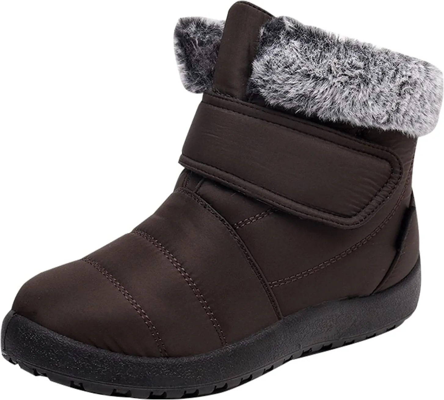 Womens Mens Winter Boots Waterproof Insulated Fur Boots Fleece Ankle Shoes Platform Trekking Snow Boots Womens Winter Shoes