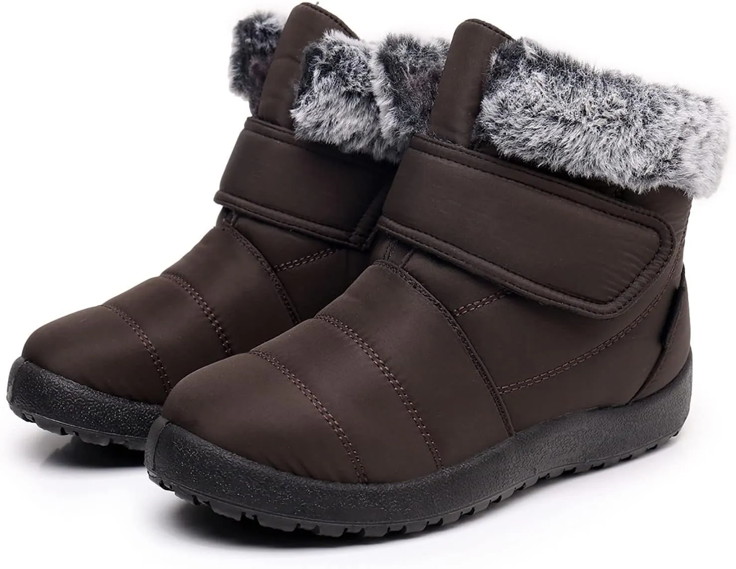 Womens Mens Winter Boots Waterproof Insulated Fur Boots Fleece Ankle Shoes Platform Trekking Snow Boots Womens Winter Shoes