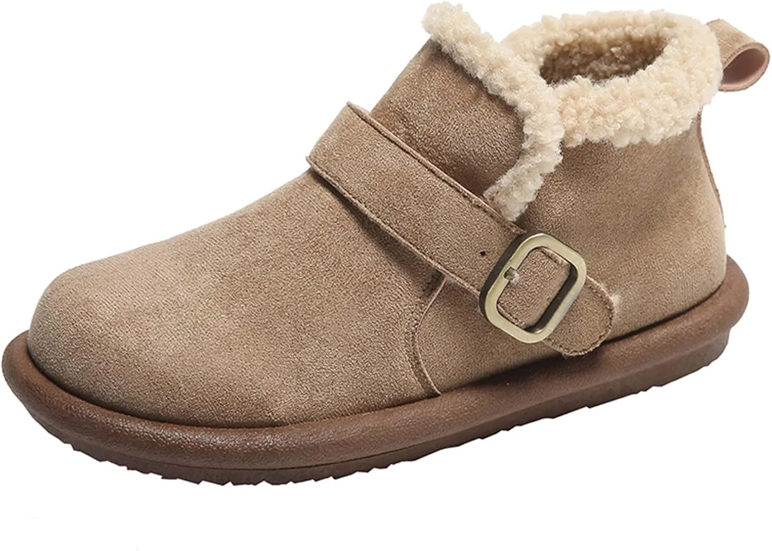 women's snow boots lamb plush short boots thick soles plush insulation Buchan cotton shoes winter short sleeves flat heels