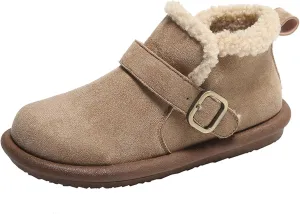women's snow boots lamb plush short boots thick soles plush insulation Buchan cotton shoes winter short sleeves flat heels